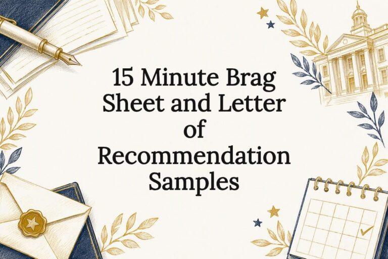 Read more about the article 15 Minute Brag Sheet and Letter of Recommendation Samples