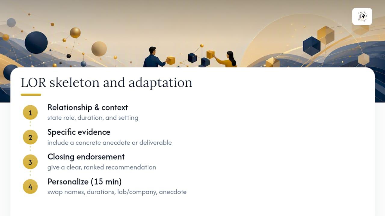 Three-part letter recommendation structure
