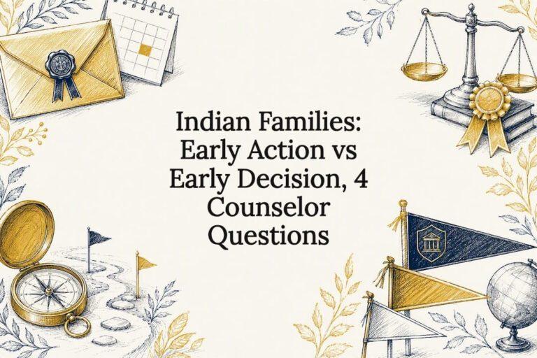 Read more about the article Indian Families: Early Action vs Early Decision, 4 Counselor Questions